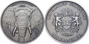 Gabon 1. 000 Franc, 2012, Africa - elephant, ... 