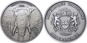 Gabon 1. 000 Franc, 2012, Africa - elephant, ... 