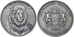 Gabun 1.000 Francs, 2013, Africa - Löwe, 1 ... 