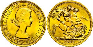 Great Britain Sovereign, 1966, Gold, ... 