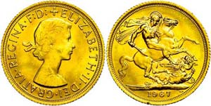 Great Britain Sovereign, 1967, Gold, ... 