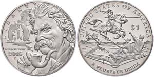 Coins USA Dollar, 2016, P, Mark Twain, in ... 