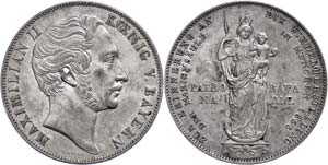 Bavaria Double guilder, 1855, on the ... 