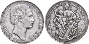 Bavaria Thaler, 1869, Ludwig II., AKS 176, ... 