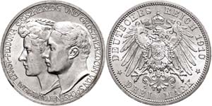 Sachsen-Weimar-Eisenach 3 Mark, 1910, ... 