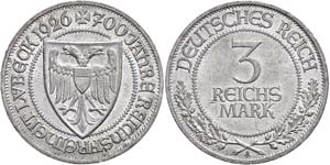 Münzen Weimar 3 Reichsmark, 1926, A, ... 