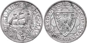Coins Weimar Republic 3 Reichmark, 1927, A, ... 