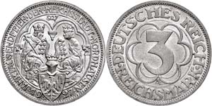 Coins Weimar Republic 3 Reichmark, 1927, A, ... 