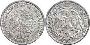 Münzen Weimar 5 Reichsmark, 1932, A, ... 