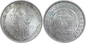 Münzen Weimar 3 Reichsmark, 1929, E, ... 