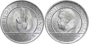 Münzen Weimar 3 Reichsmark, 1929, J, ... 