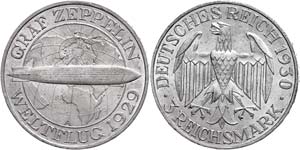 Münzen Weimar 3 Reichsmark, 1930, A, ... 