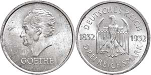Coins Weimar Republic 3 Reichmark, 1932, A, ... 