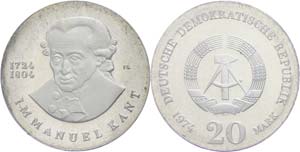 Münzen DDR 20 Mark, 1974, Immanuel Kant, in ... 