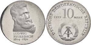 GDR 10 Mark, 1979, Feuerbach, in uPVC ... 