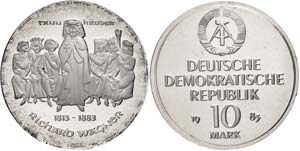 GDR 10 Mark, 1983, Wagner, in uPVC sealed, ... 