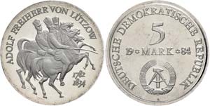 Münzen DDR 5 Mark, 1984, Lützow, in ... 