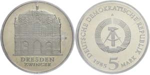 Münzen DDR 5 Mark, 1985, Wallpavillion, in ... 