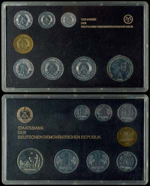 GDR Normal Use Coin Sets 1 penny till 2 ... 