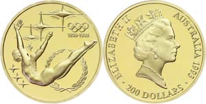 Australien 200 Dollars, Gold, 1993, 100 ... 