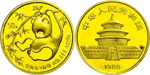 China Volksrepublik 50 Yuan, Gold, 1985, ... 