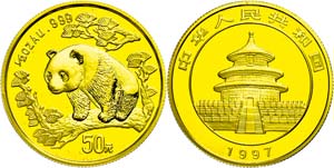 China Volksrepublik 50 Yuan, Gold, 1997, ... 