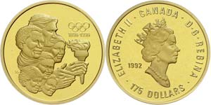 Canada 175 Dollars, Gold, 1992, a hundred ... 