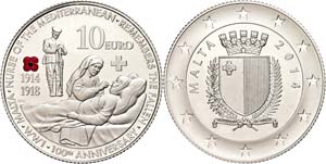Malta 10 Euro, 2014, a hundred years I. ... 