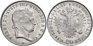 Old Austria Coins until 1918 20 Kreuzer, ... 
