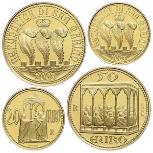 San Marino Set of 20 each and 50 Euro, Gold, ... 