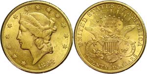 Coins USA 20 Dollars, Gold, 1898, freedom ... 