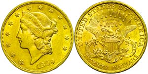 USA 20 Dollar, Gold, 1899, Philadelphia, Fb. ... 