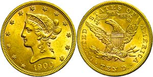 USA 10 Dollars, Gold, 1900, Philadelphia, ... 