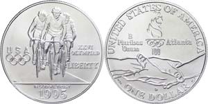 Coins USA 1 Dollar, silver, 1995, XXVI. ... 