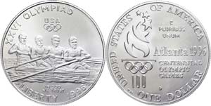 Coins USA 1 Dollar, silver, 1996, XXVI. ... 