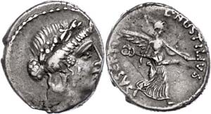 Coins Roman Republic  L. Hostilius Saserna, ... 
