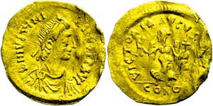 Münzen Byzanz  Justinianus I. 527-565, ... 