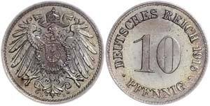 Small Denomination Coins 1871-1922  10 ... 