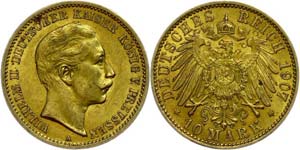 Preußen Goldmünzen  10 Mark, 1907, Wilhelm ... 