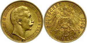 Prussia  20 Mark, 1902, Wilhelm II., very ... 