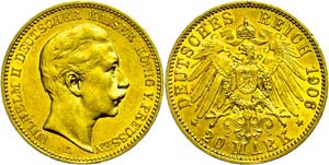 Prussia  20 Mark, 1906, A, Wilhelm II., ... 