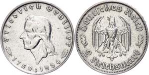 Münzen Drittes Reich  2 Mark, 1934, ... 