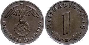 Coins Germany from 1933 to 1945  1 Reichs ... 