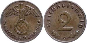 Coins Germany from 1933 to 1945  2 Reichs ... 