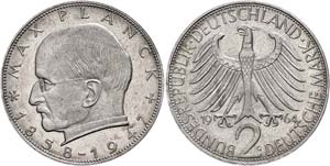 Münzen Bund ab 1946  2 Mark, 1964, Max ... 