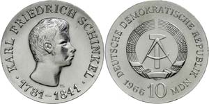 Münzen DDR  10 Mark, 1966, Karl Friedrich ... 