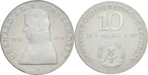 Münzen DDR  10 Mark, 1980, Gerhard von ... 