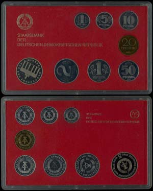GDR Normal Use Coin Sets  1982, KMS of 1 ... 