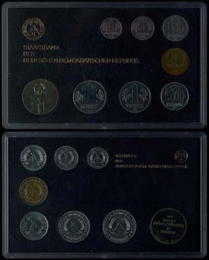 DDR Kursmünzensätze  1982, Minisatz von 1 ... 