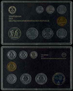 DDR Kursmünzensätze  1984, Minisatz von 1 ... 